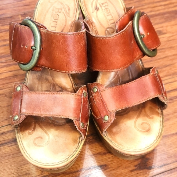 BORN Y2k Fat Strap Chunky Heel Slip On Leather Sandal - Picture 3 of 7